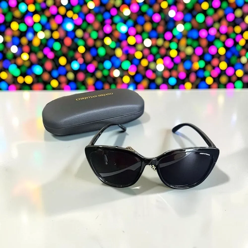 Christian Siriano Tindi Sunglasses in Black Brand New in Case MSRP $139